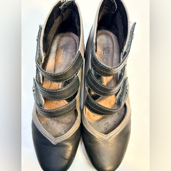 Earth Shoes Serano Mary Jane Heels Black and Gray Women's strappy Ankle Boots - Picture 8 of 15